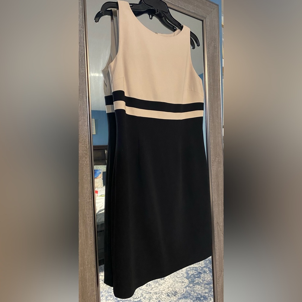 Ann Taylor Black and Cream Mini Dress